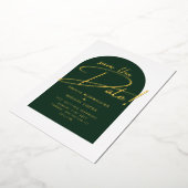 Real GOLD Foil Green Save the Date Hochzeit Folieneinladung (Gedreht)