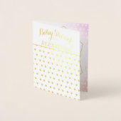 Real Gold Foil Hört Baby Girl Dusche Segnungen Folienkarte (Vorderseite)