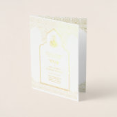 REAL Gold Foil Islamic Wedding Einladung NIKAH (Vorderseite)