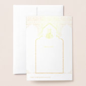 REAL Gold Foil Islamic Wedding Einladung NIKAH (Rückseite mit Umschlag)