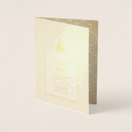 REAL Gold Foil Islamic Wedding Einladung NIKAH