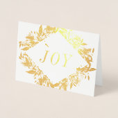 Real Gold Foil Joy Blume Blumenweihnachtskarte Folienkarte (Vorderseite)