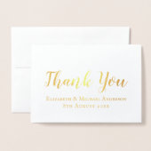 REAL GOLD FOIL Klassische weiße Hochzeit DANK Folienkarte (Vorderseite mit Umschlag)