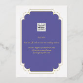 Real GOLD Foil Lila Save the Date Hochzeit Folieneinladung (Rückseite)