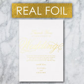Real Gold Foil Luxury White Wedding Vielen Dank Folieneinladung