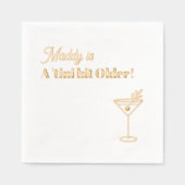 Real Gold Foil Martini 30. Servietten Mit Folie (Vorderseite)
