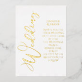 Real Gold Foil Modern White Elegante Folieneinladung (Vorderseite)