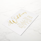 Real Gold Foil Modern White Elegante Folieneinladung (Gedreht)