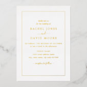 REAL GOLD FOIL Moderne Hochzeit Folieneinladung (Vorderseite)