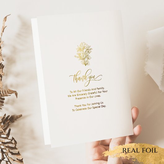 Real Gold Foil Monogram, Wedding Religious Program Folienkarte