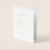 Real Gold Foil Monogram, Wedding Religious Program Folienkarte (Vorderseite)