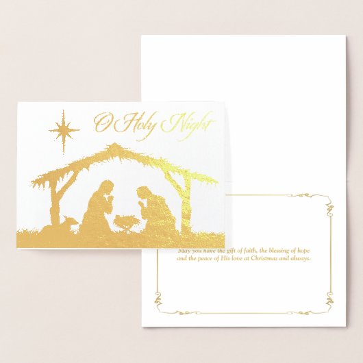 REAL Gold Foil O Holy Night Nativcard Folienkarte (Anzeige)