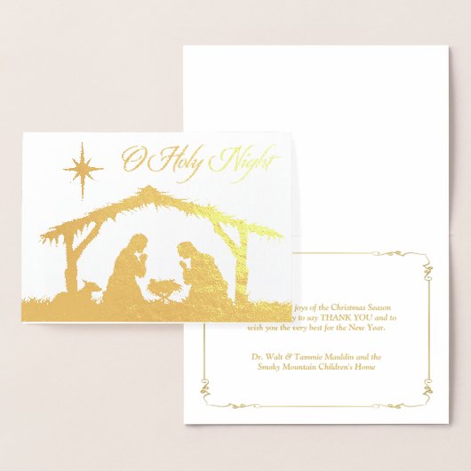 REAL Gold Foil O Holy Night Nativcard Folienkarte (Anzeige)