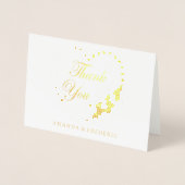 REAL Gold Foil & Pearls DANK IHNEN Hochzeitkarte Folienkarte (Vorderseite)