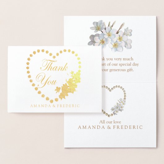 REAL Gold Foil & Pearls DANK IHNEN Hochzeitkarte Folienkarte (Anzeige)