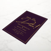 Real GOLD Foil Plum Lila Save the Date Hochzeit Folieneinladung (Gedreht)