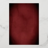 Real Gold Foil Red Floral Lace Script Hochzeit Folieneinladung (Rückseite)