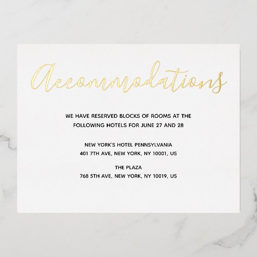 Real Gold Foil Script Hochzeitskarten Folie Einladungspostkarte (Vorderseite)