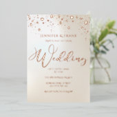 Real Gold Foil Spots Modernes Perlencent Elegant Folieneinladung (Stehend vorne)