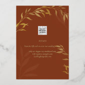 Real GOLD FOIL Terracotta Save the Date Hochzeit Folieneinladung (Rückseite)