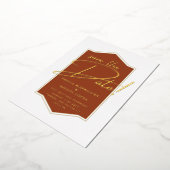 Real GOLD Foil Terracotta Save the Date Hochzeit Folieneinladung (Gedreht)