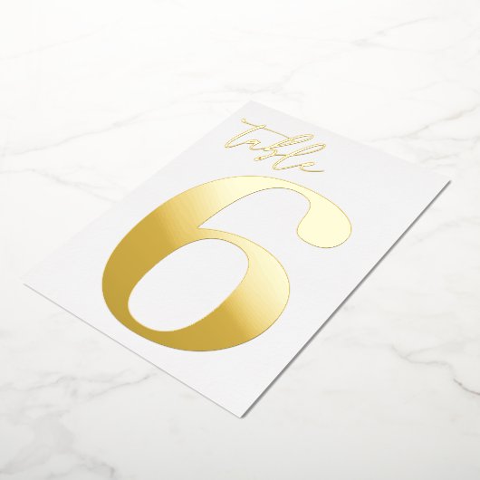 Real Gold Foil Tischnummer (Gedreht)