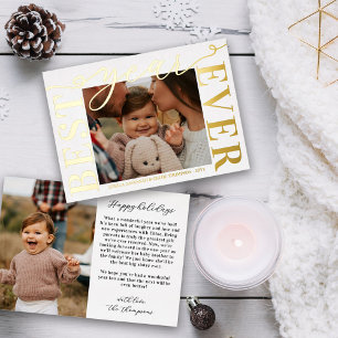 Real Gold Foil Typografie Best Year EJAR Foto Folien Feiertagskarte
