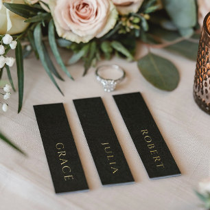 Real Gold Foil Wedding Black Name Tag Platzkarten Folieneinladung