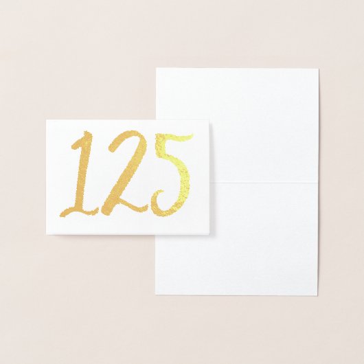 Real Gold Foil Wedding Tischnummern Card Weiß (Anzeige)