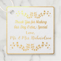 Real Gold Foil Whimsical Blüh Vielen Dank