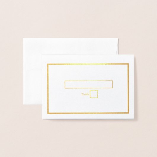 Real Gold Foil White Gold Hochzeit Platzkarte Folienkarte (Vorderseite mit Umschlag)