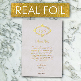 Real Gold Foil Wreath White Wedding Dankeschön Kar Folieneinladung
