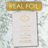 Real Gold Foil Wreath White Wedding retten das Dat Folieneinladung