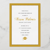 Real-Gold-Folie-Klasse des 2023-Script-Fotos Folieneinladung (Rückseite)