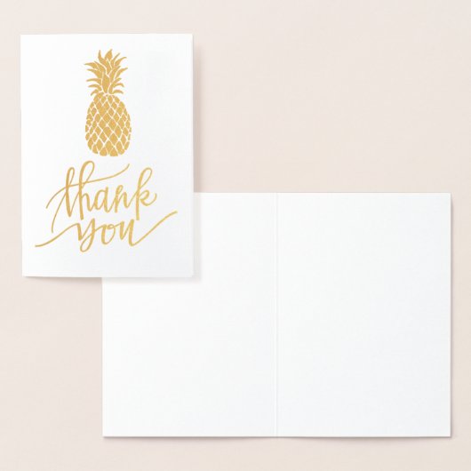 REAL Gold Folie Tropische Ananas Vielen Dank Folienkarte (Anzeige)