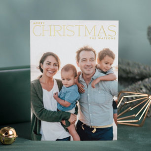 REAL GOLD Frohe Weihnachten Foto Folien Feiertagskarte