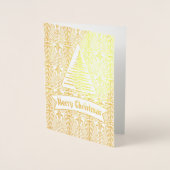 Real Gold Great Gatsby Art Deco Frohe Weihnachten Folienkarte (Vorderseite)