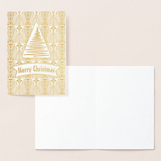 Real Gold Great Gatsby Art Deco Frohe Weihnachten Folienkarte (Anzeige)
