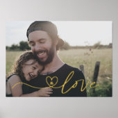 Real Gold | LIEBE HERZ | Kalligrafisches Foto Foliendrucke (Vorderseite)