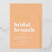 Real Gold Mid Mod Retro Arch Brunch Brautparty Folieneinladung (Vorderseite)