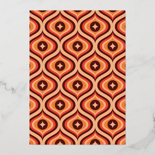 Real Gold Mid Mod Retro Arch Brunch Brautparty Folieneinladung (Rückseite)