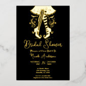Real Gold Witchy Brautparty Folieneinladung (Vorderseite)
