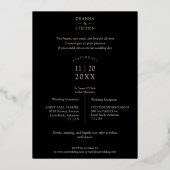 Real Golden Be our Guest Collage Wedding 3 Photos Folieneinladung (Rückseite)