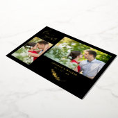 Real Golden Black Trendy Branches Wedding 2 Photos Folieneinladung (Gedreht)