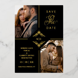 Real Golden Sophisticated Ornament Flourish  Folieneinladung