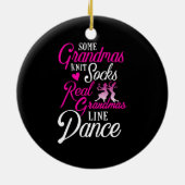 Real Grandmas Line Tanz Land Dancing Keramik Ornament (Hinten)