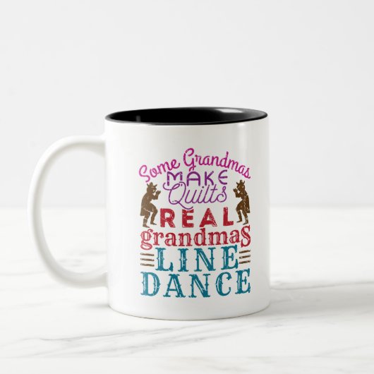 Real Grandmas Line Tanz Niedlich Line Tanz Zweifarbige Tasse (Links)
