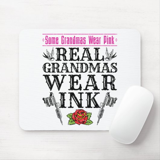 Real Grandmas Trak Tattoo Tattooed Großmutter Mousepad (Mit Mouse)