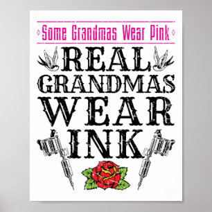 Real Grandmas Trak Tattoo Tattooed Großmutter Poster