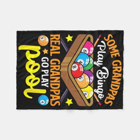 Real Grandpas Funny Pool Player Billiard Billiard Fleecedecke (Vorderseite (Horizontal))